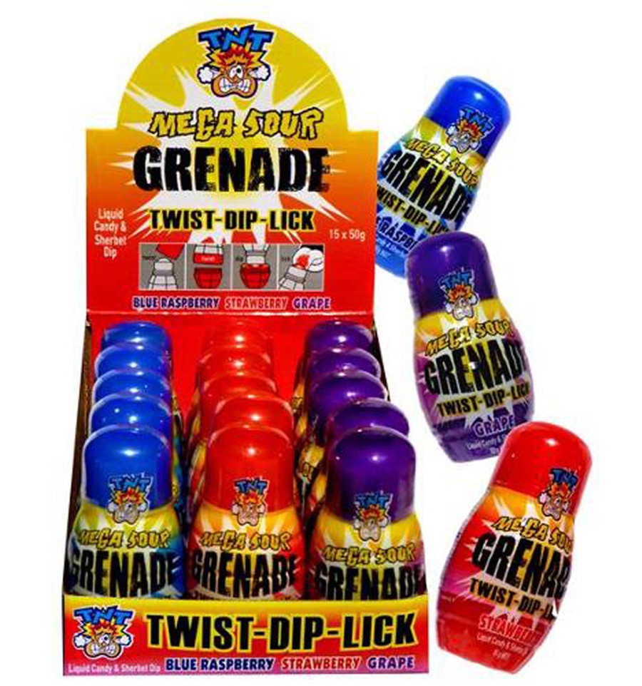 TNT Mega Sour Grenade TwistDipLick 50g Sweetsworld Chocolate Shop