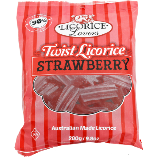 Licorice Lovers Strawberry Licorice Twists 280g Sweetsworld Chocolate Shop