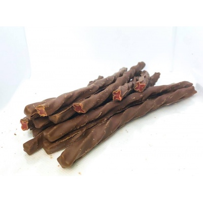 Milk Chocolate Raspberry Twisters 120g - Sweetsworld - Chocolate Shop