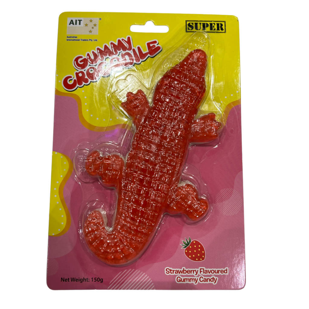 Super Gummy Crocodile Strawberry Flavour 150g Sweetsworld Chocolate Shop 6776